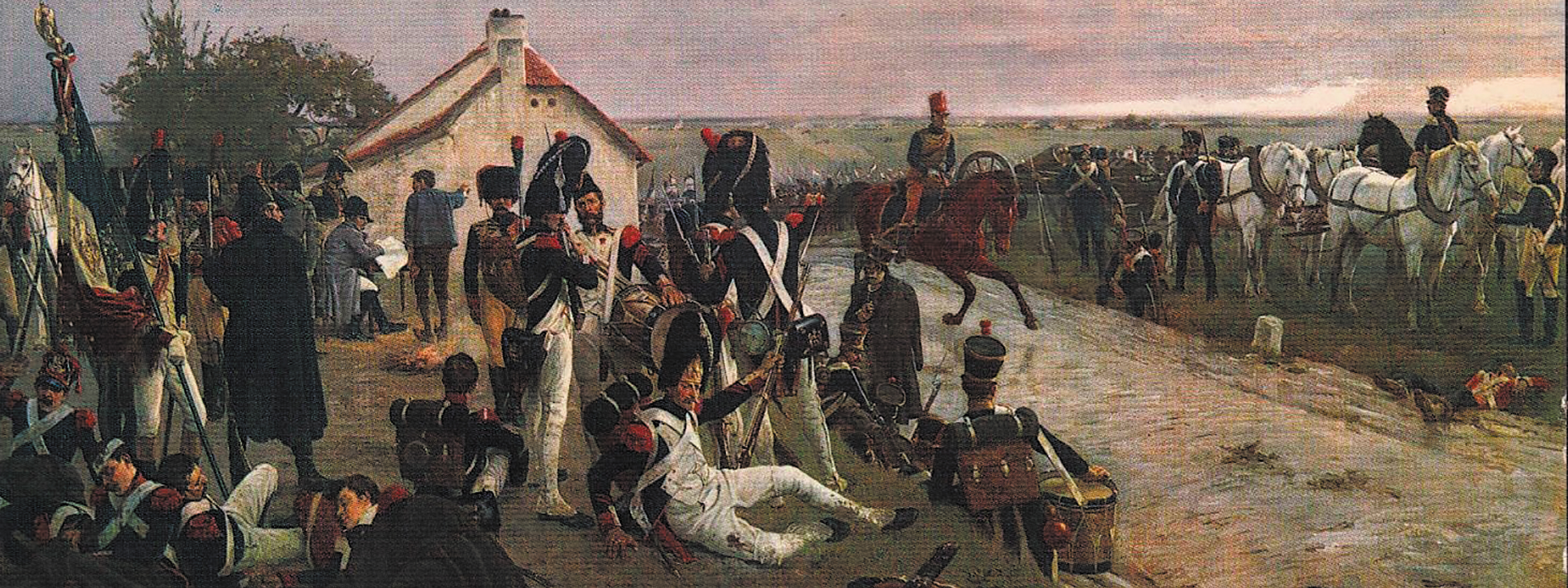 Peinture du matin de la bataille de Waterloo